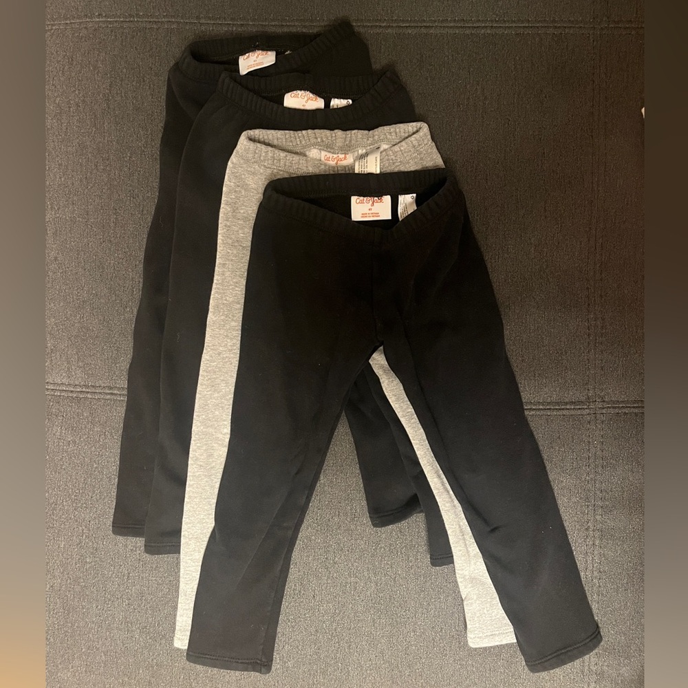 Five pairs Cat & Jack cozy leggings size 4T